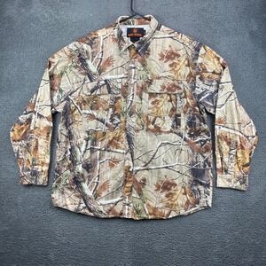 Game Winner‎ Mens 2XL Camo Realtree Long Sleeve Button Up Shirt 100% Cotton